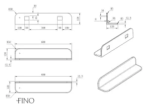 Matt White Stone Bathroom Shelf 600mm