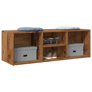 Berkfield Shoe Storage Bench Old Wood 105x35x35 cm Engineered Wood