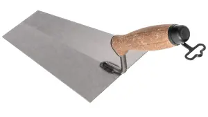 Toolty Bucket Trowel with Cork Handle 200mm Grinded Carbon Steel for Brickwork and Plastering Rendering Masonry DIY