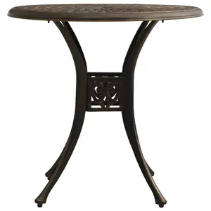 Berkfield Garden Table Bronze 78x78x72 cm Cast Aluminium