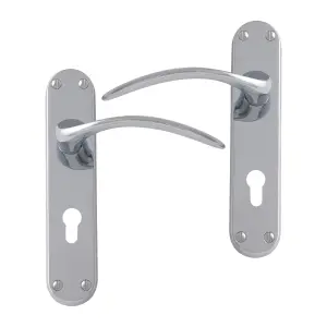 Intelligent Hardware - Internal Door Handle - Majestic - Lever on Backplate - Euro Lock Furniture - Chrome