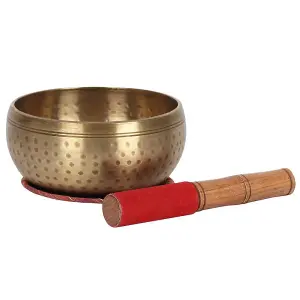 15cm Beaten Brass Singing Bowl for Sound Therapy