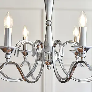 Luminosa Kora 8 Light Chandelier Chrome Finish, E14