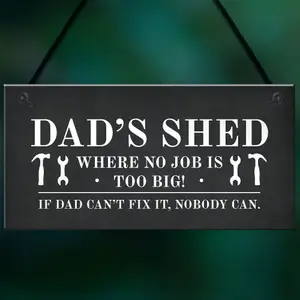 Dads Shed Sign Hanging Garden Plaque Gift For Dad Fathers Day Funny Gift For Him