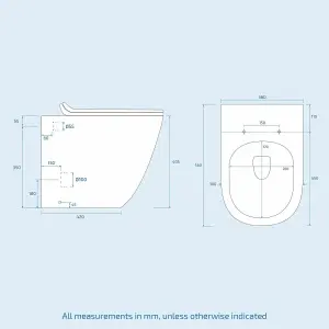 Nes Home Aric 1100mm LH White Gloss Bathroom Basin Vanity with WC & Rimless BTW Toilet