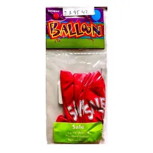 Unique Party Sale Latex Pearlised Balloons (Pack of 5) Red/White (One Size)