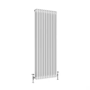 Right Radiators 1500x562 mm Vertical Traditional 3 Column Cast Iron Style Radiator White