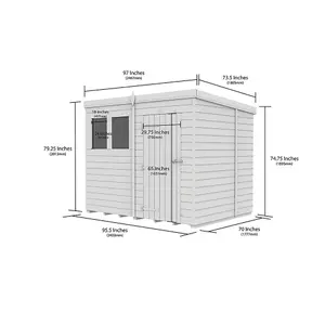 DIY Sheds 8x6 Pent Shed - Double Door Without Windows