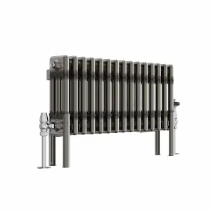 Right Radiators 300x697 mm Horizontal Traditional 3 Column Cast Iron Style Radiator Raw Metal