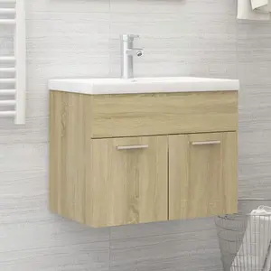 Elizibeth 600mm Wall Hung Single Vanity Unit Sonoma Oak