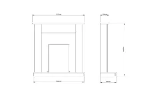 Hunton Ash White Timber Electric Suite with Inset Chrome Electric Fire