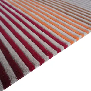 Spectrum Autumn Modern Wool Striped Runner Rugs in Multi - 60x230cm