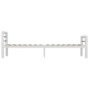 Berkfield Bed Frame White and Black Metal 100x200 cm