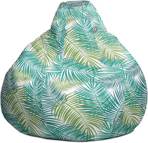 rucomfy Printed Outdoor Tropical Leaf Extra Large Classic Beanbag - Green