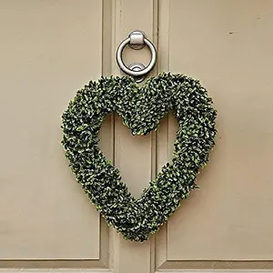 Large Artificial Heart Shape Topiary Wreath Luxury Boxwood Home Decor