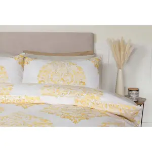 Belledorm Persia Duvet Cover Set White/Saffron (Single)