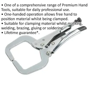 165mm Locking C-Clamp Pliers - 45mm Capacity Jaws - One-Handed Operation