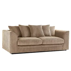 Luxor Jumbo Cord Coffee 3 + 2 Fabric Sofa Suite