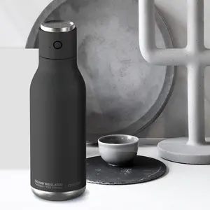 Wireless Stainless Steel Double Walled Speaker Bottle Black 500ml