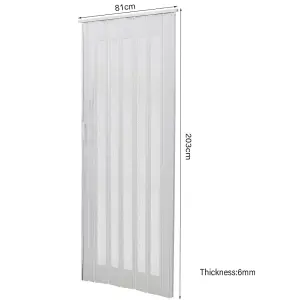 White PVC Folding Interior Door Accordion Door for Kitchen & Bathroom 81cm W x 203cm H