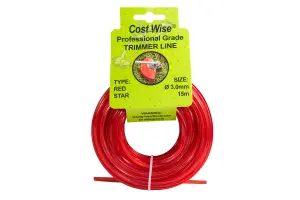 3.0mm REDSTAR strimmer/trimmer line/cord,longlast ,star shape for better cut and lasts longer-15m length