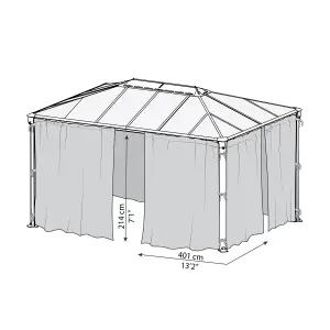 Palram - Canopia 4K Series Grey Gazebo netting (L)2170mm (W)4360mm