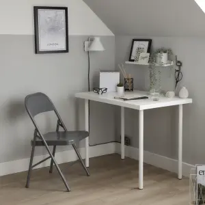 Matt white Desk (H)730mm (W)1000mm (D)600mm