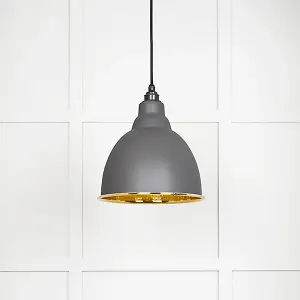 Hammered Brass Brindley Pendant in Bluff