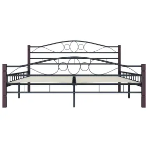 Berkfield Bed Frame Black Metal 140x200 cm