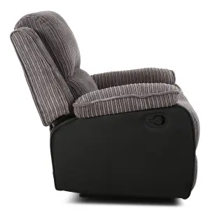 Postana Jumbo Cord Fabric Recliner Armchair Lounge Home Reclining Chair (Grey)