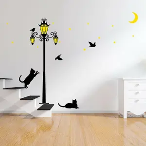 Glow in Dark Street Light Wall Sticker Home Decoration Mural Decal Paper Art Glow in Dark Stickers Stock Clearance