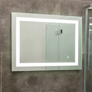 Luca LED Illuminated Backlit Bathroom Mirror with White and Blue Light (H)600mm (W)800mm