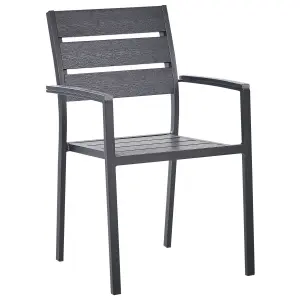 Set of 6 Garden Chairs VERNIO Black