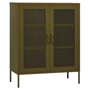 Berkfield Storage Cabinet Olive Green 80x35x101.5 cm Steel