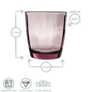 Pulsar Water Glasses - 300ml Pink / 24