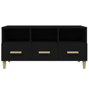 Berkfield TV Cabinet Black 102x36x50 cm Engineered Wood