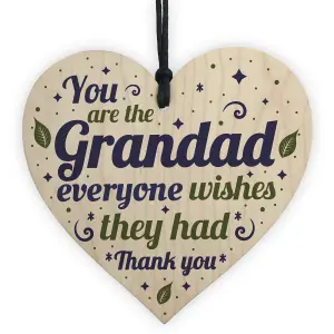 Red Ocean Grandad and Grandma Gifts Handmade Wooden Heart Plaque Grandad Birthday Chrsitmas Gift From Grandchild Gift For Him