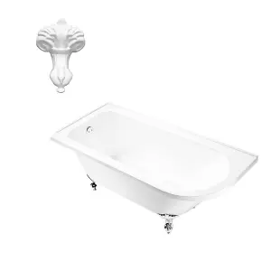 Balmoral 1700mm Freestanding Left Hand Shower Bath with White Claw & Ball Feet