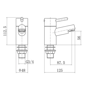 Rinse Bathrooms Bath Tap Pair of Hot and Cold Bathroom Tub Taps Chrome