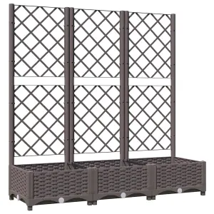 Berkfield Garden Planter with Trellis Brown 120x40x121.5 cm PP