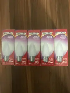 10 x Eveready 25W BC Opal Candle Light Bulbs