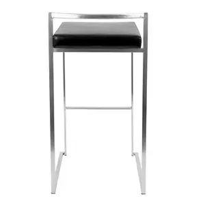 Daggett 68.5cm Bar Stool (Set of 2) Stainless Steel / Black / Bar Stool (30.75" Seat Height)