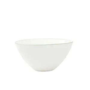 Abbesses 4 Piece Rice Bowl Set (Set of 4) White/Green