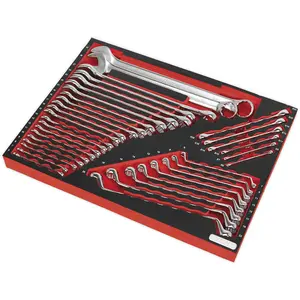 35-Piece Premium Combination Spanner Set with Tool Tray - Offset Design