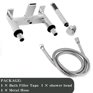 BATHWEST Waterfall Bathroom Water Filter Mixer Tub Tap Chrome with Handheld Shower Head