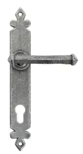 From The Anvil Pewter Tudor Lever Espag. Lock Set