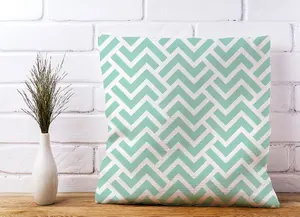 Green Geometric Pattern Cushions 45cm x 45cm