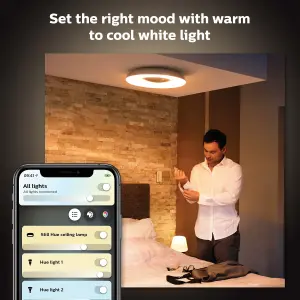 Philips Hue White Ambiance Still Ceiling light Black