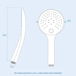 Lilly 3 Dial 2 Way Round Concealed Thermostatic Mixer Valve, Round Handset & Shower Head Chrome