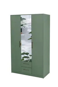 swindon Green 3 door 2 drawer Wardrobe 135cm